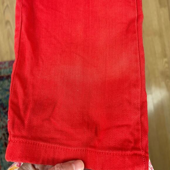 Nasty Gal Women Denim Jumpsuit Holiday Preppy Long Sleeve Red Size 4 - Picture 9 of 12